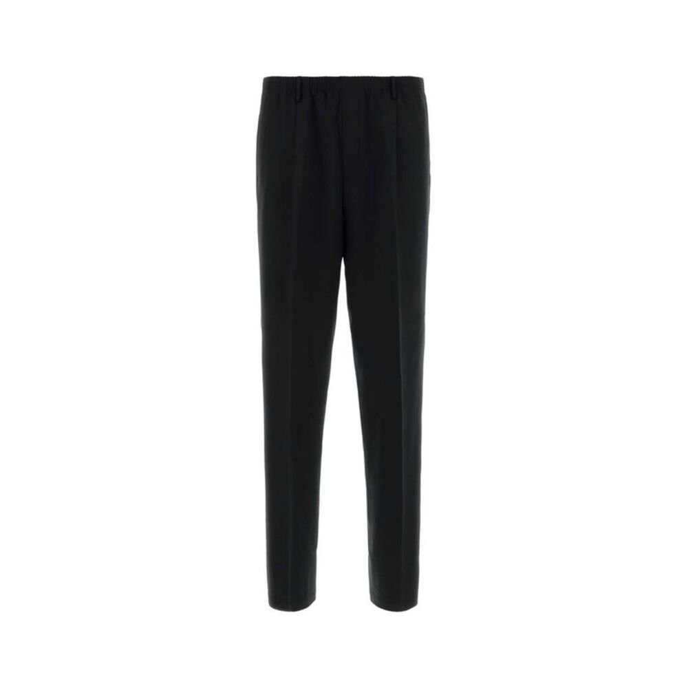 Cellar Door Men Black Stretch Jersey Wide-Leg Ezio Pant